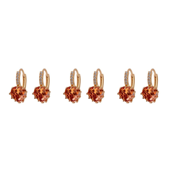 1/2/3/5 Lyx Hoop örhängen för kvinnor Hjärtformad strass style 3 3Set