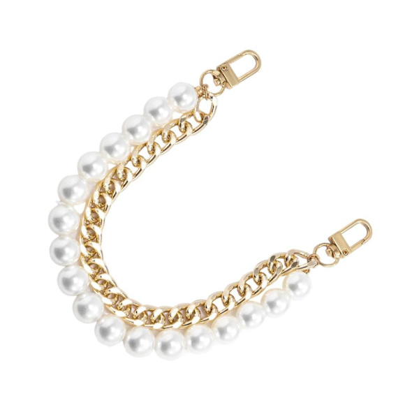 1/2/3/5 Pearl Bead Rope Bag Rem Handtag Axelrem för 24cm Gold 24cm 1Set