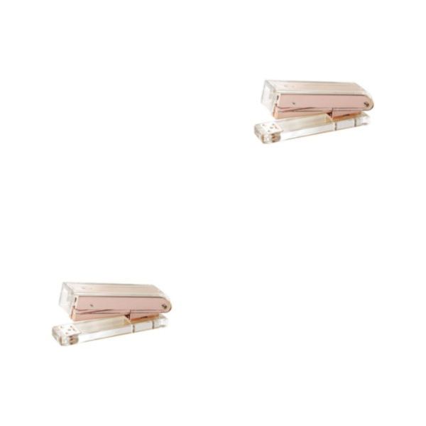 1/2/3/5 Klassisk Häftapparat Brevpapper Gåva för Hemma skolkontoret Rose gold 2PCS