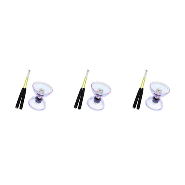 1/2/3 Trippellagerljus Diabolo med handstickssnöre Purple 13cm 3PCS