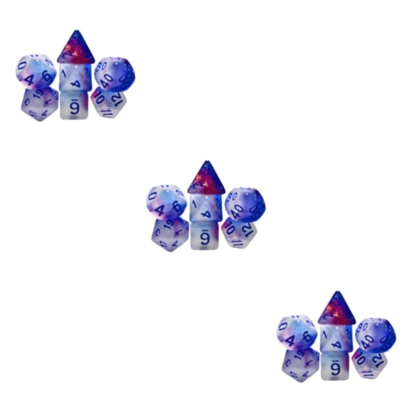 1/2/3 7Pack Multi tärning Set Glow in Dark för rollspel 3Set
