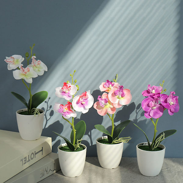1/2/3/5 Realistiskt utseende Hållbar konstgjord blomma för DIY White+Purple 1 Pc