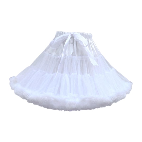 Damunderkjol i lager i tyll Chiffong Crinoline för klänning White 45cm