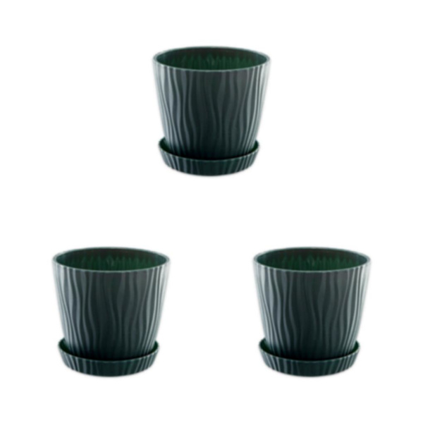 1/2/3/5 lätta och bärbara blomkrukor för inomhus och green L pot+L tray 3Set