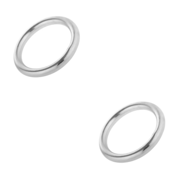 1/2/3/5 Solid 304 rostfritt stål bandband svetsad O Silver 39x10mm 2Set