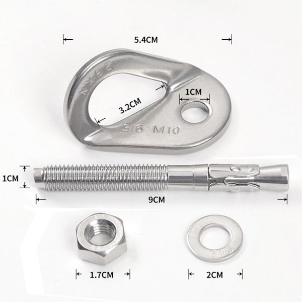 1/2/3 Heavy Duty Klätterhängare och För Bolt för utomhusbruk 1Set