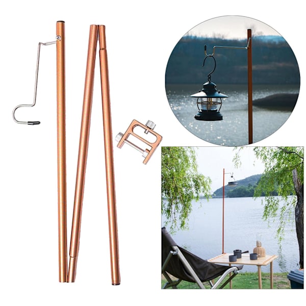 1/2 utomhusläger fällbar lampstolpe hängande ljushållare Brown 100cm 1Set