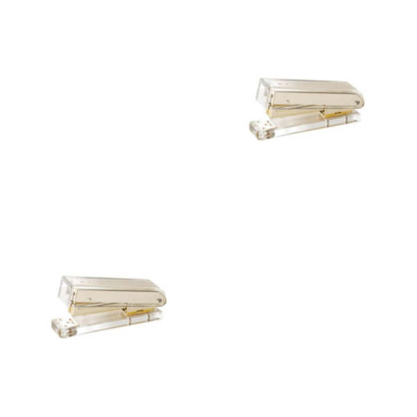 1/2/3/5 Klassisk Häftapparat Brevpapper Gåva för Hemma skolkontoret Gold 2PCS