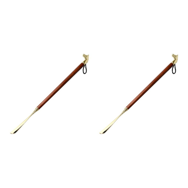 1/2/3 Wooden Shoe Horn Shoe Helper Tool Long Handle Shoehore 56cm Brown Horse 2Set
