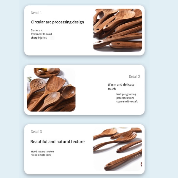 1/2/3/5 Brun MultipurposeTrä köksredskap Set för unisex Spatula 1Set