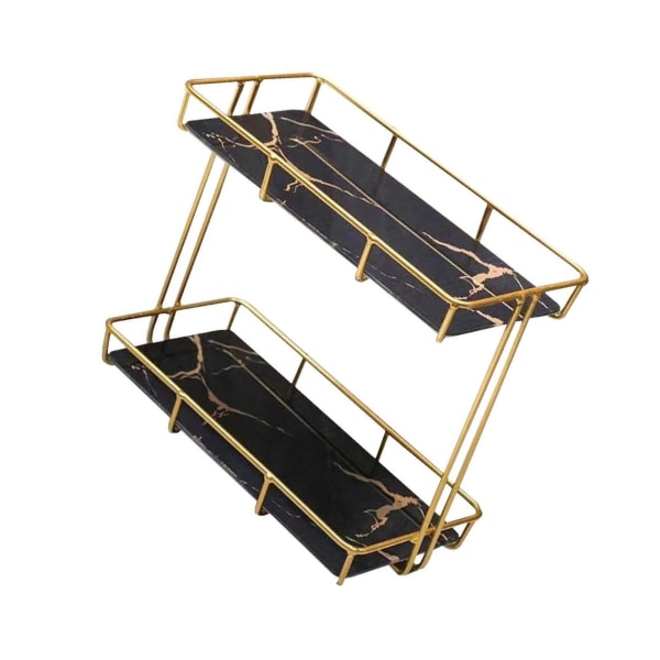 Förvaringsställ Flerlagers förvaringslåda Parfymsmyckesbehållare S Double Layer Black