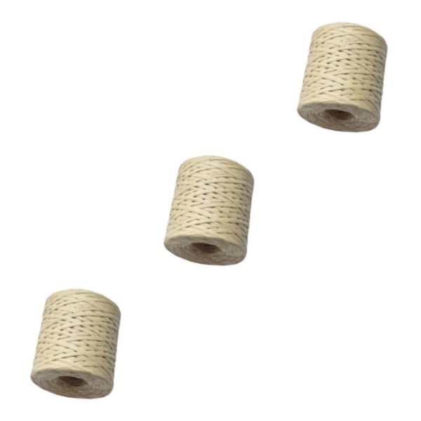 1/2/3 200M papper Raffia bandsnöre Craft garnrep Beige 3Set