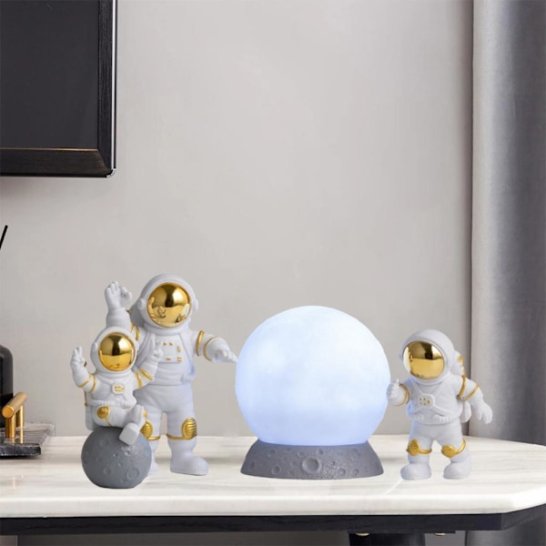 1/2/3/5 4st Astronautfigurer Set Heminredning Söt Sstronaut Gold White 1Set