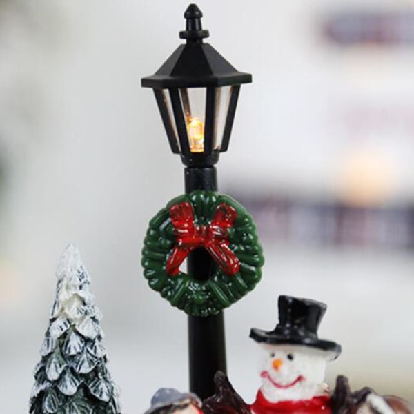 1/2/5 Jul Mini LED Hus Upplyst För Atmosfär Christmas tree street lamp 1Set