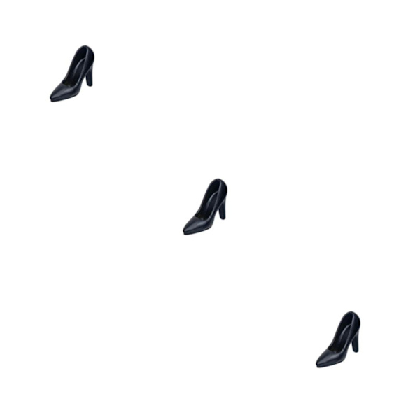 1/2/3/5 1:12 Kvinnliga högklackade skor för kvinnlig action Black 2cm 3PCS