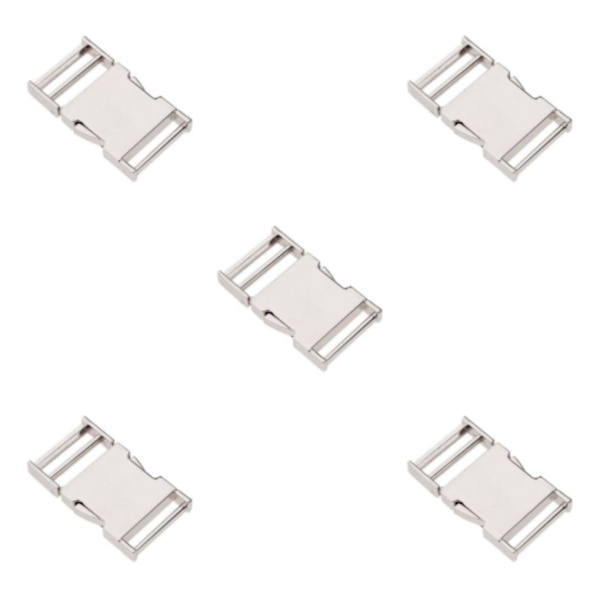 1/5 metallväska Webbing Bälte Spänne Clip Spänne Silver Inner diameter 25mm 5Set