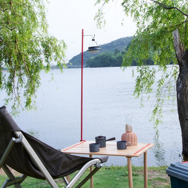 1/2 utomhusläger fällbar lampstolpe hängande ljushållare Red 100cm 1Set