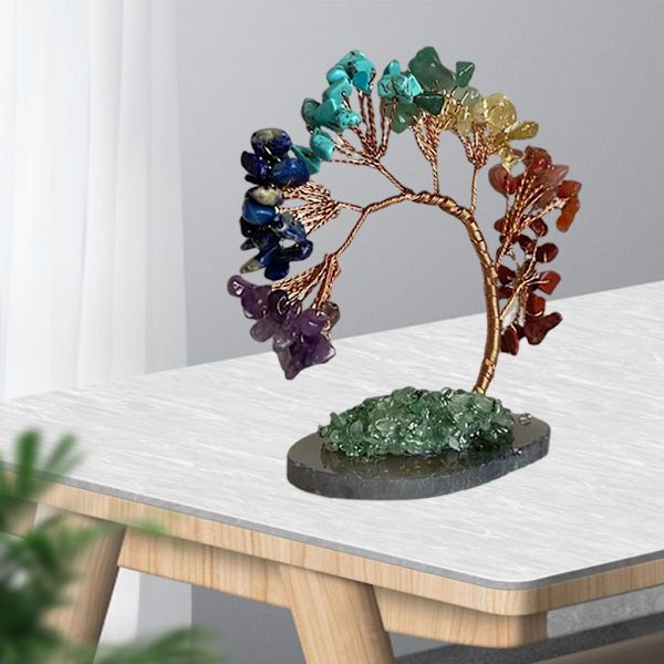 1/3/5 Natural Crystal Money Tree Ädelsten Mineral Lucky Tree 1Set