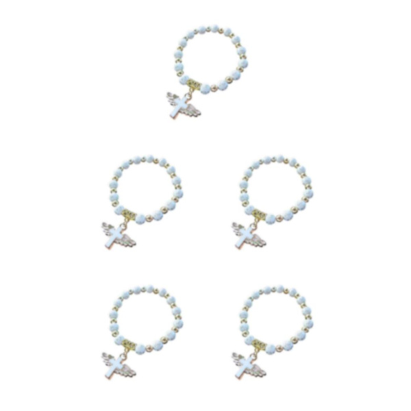 1/2/3/5 Angel Wing Cross Armband för 1:A nattvardsdedikation 5Set