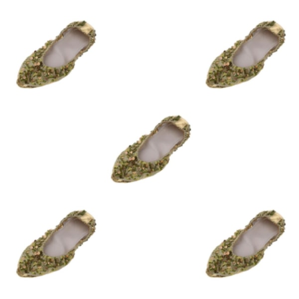 1/2/3/5 Kvinnor Tjej Magdansskor Non- För slip Soft Soles Gold L 5Set