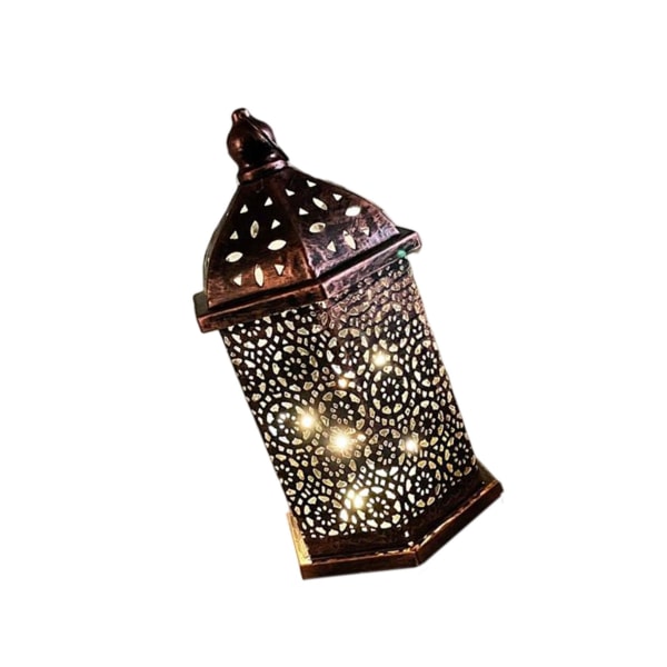 1/2/3 Hollow Carved Lantern Light Batteri som drivs för heminredning Bronzed 26.8x15cm 1Set