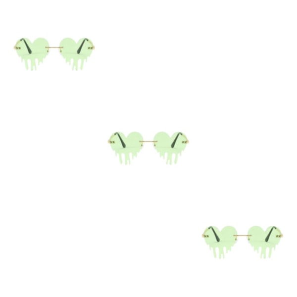 1/3/5 Fashion Dripping Heart Solglasögon Personlighet Party Eye green 144x142x59mm 3Set