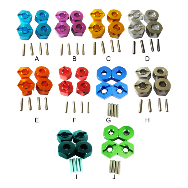 1/2/3/5 4MM hjulfäste för 1/14 LC larvband Hög precision 4MM titanium color 5Set