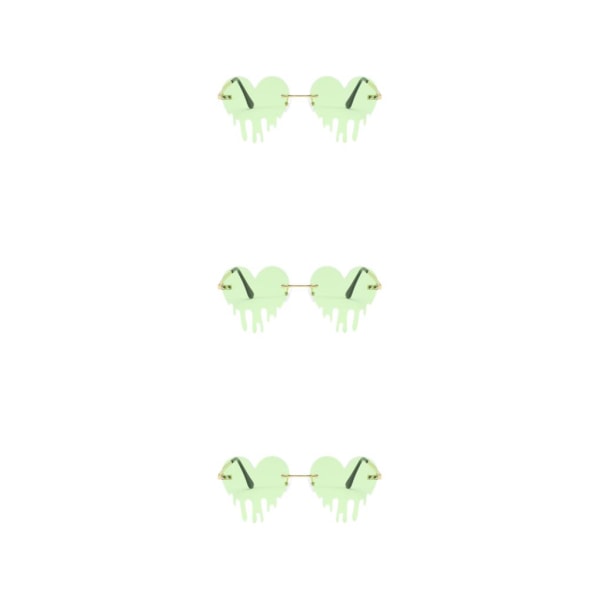 1/3/5 Fashion Dripping Heart Solglasögon Personlighet Party Eye green 144x142x59mm 3Set