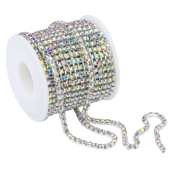 1/2 DIY Crystal 10 Yard Rhinestone Close Chain Clear Trim sömnad AB Color 10m 1Set