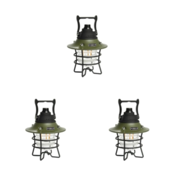 1/3/5 metall LED hängande justerbar tältljus ficklampa USB type2 3PCS