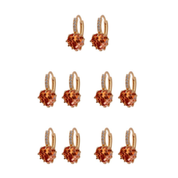 1/2/3/5 Lyx Hoop örhängen för kvinnor Hjärtformad strass style 3 5Set