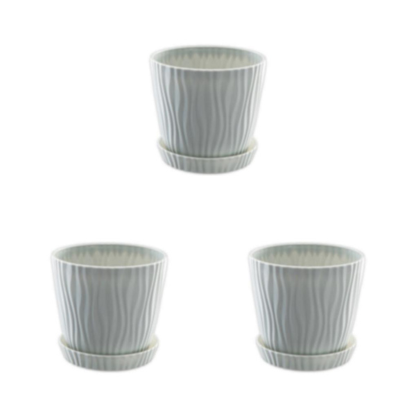 1/2/3/5 lätta och bärbara blomkrukor för inomhus och light gray S pot+S tray 3Set