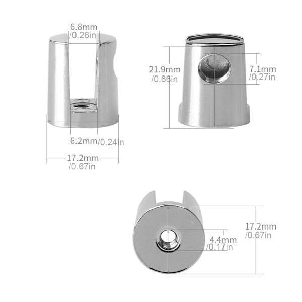 1/2/3/5 8 delar slitstarkt och rostbeständigt kromfinishglas 1PCS