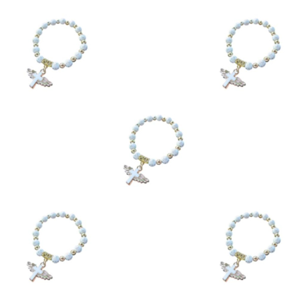 1/2/3/5 Angel Wing Cross Armband för 1:A nattvardsdedikation 5Set