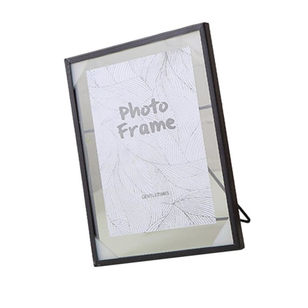 1/2/3 För Creative Nordic Metal Glas Photo Frame Crafts Home L Black 1Set