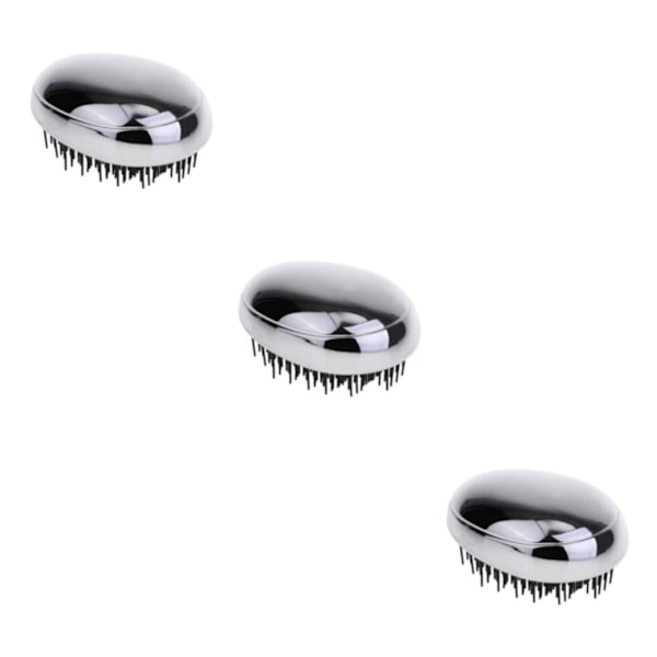 1/2/3/5 Portable Pocket Detangle Hair Brush Kam för kvinnor Silver 9 x 4.5cm 3Set