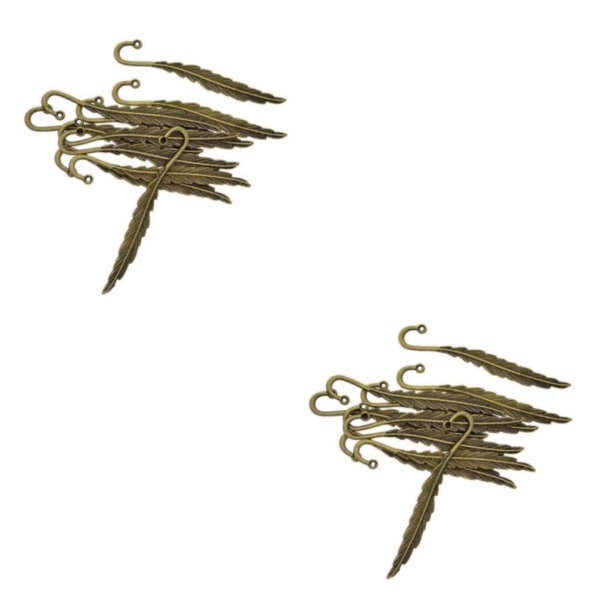 1/2/3/5 10 stycken Vintage Feather Bookmark Krokar Pärlbok Bronze 81mm 2Set