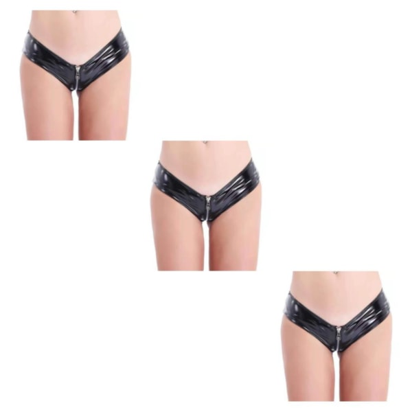 1/2/3/5 Underkläder Butt Briefs Front Open Sexig Nattklubb Tvättbar Black/2XL 3PCS