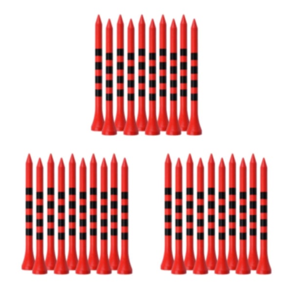 1/2/3/5 100st Bamboo För Golf Tees Stripe Mark Scale High 70mm Red 3Set