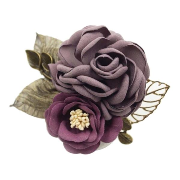 1/2 koreansk stil Rose Flower Sjal Brosch Pin Brudgum Brud Cameo Brown 1Set