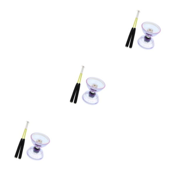 1/2/3 Trippellagerljus Diabolo med handstickssnöre Purple 13cm 3PCS