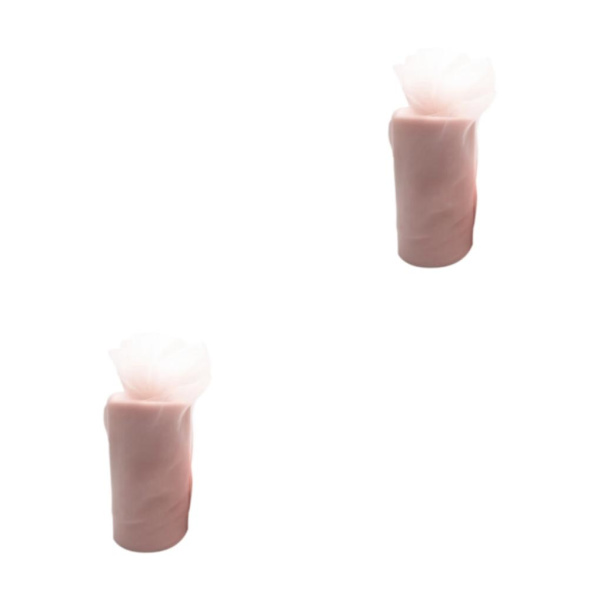 1/2/3/5 White Roll handled Tyll Coil Hållbar och pålitlig bröllop apricot powder 2Set