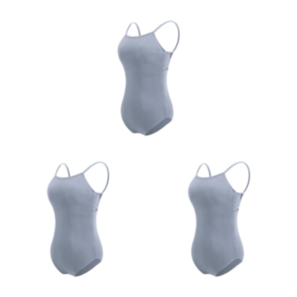 1/2/3 Dance Body Balett Leotard Dansoutfit Andas Light Gray M 3PCS