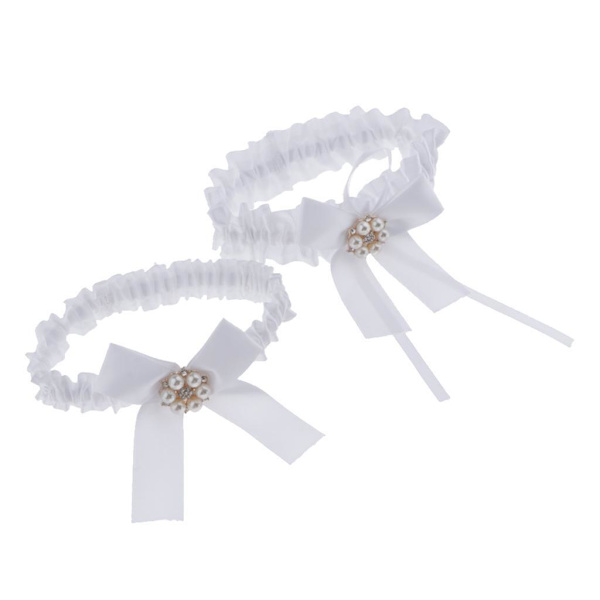 1/2/5 2-delad dam spetsblomma ben Strumpebandsringar White 33cm 1Set