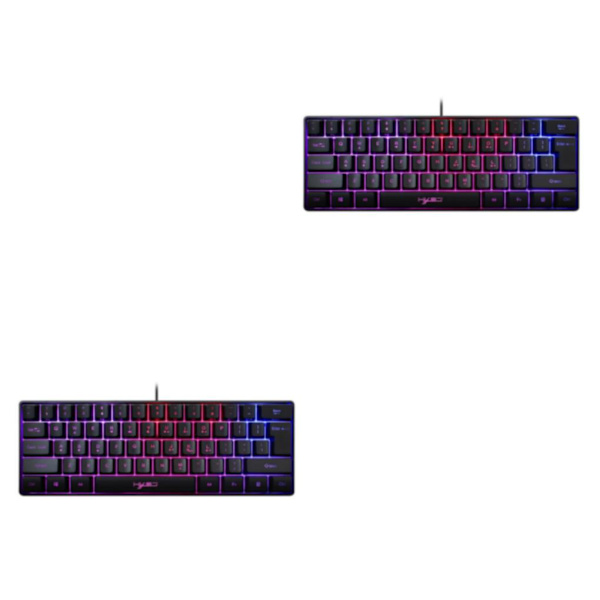 1/2 Gaming Mini Trådlöst tangentbord RGB Bakgrundsbelyst USB för bärbara datorer Black keyboard 11.5x4.02x1.57 Inch 2Set