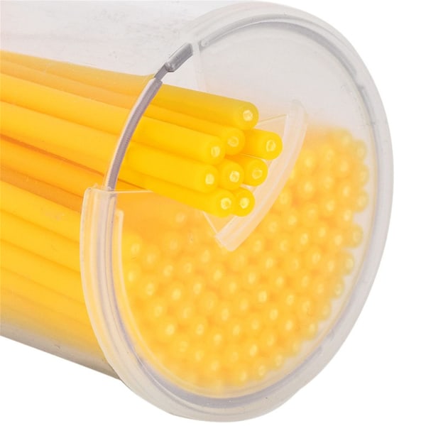 Förpackning med 100 engångsborstar för engångsbruk av plast Yellow