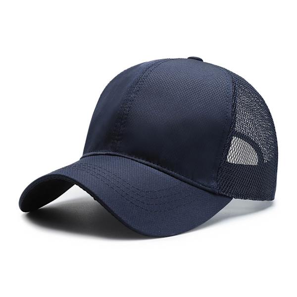 1/2/3 Summer Tunn Polyester Mesh Trucker Hat Justerbar navy blue 1Set
