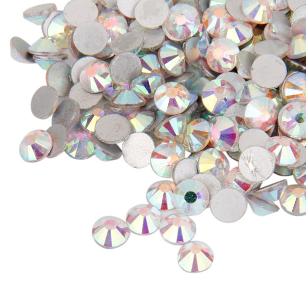 Glas Kristall Rund Platt Rygg Rhinestones Gems White SS16 1400 Pcs