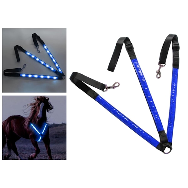 1/2/3/5 justerbar LED-hästbröstkrage mycket synlig Blue 1 Pc