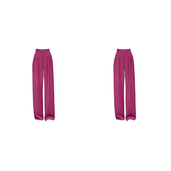 1/2/3/5 Womens Wide Leg Byxor Raka Ben Högmidjat kontor Red 3XL 2Set